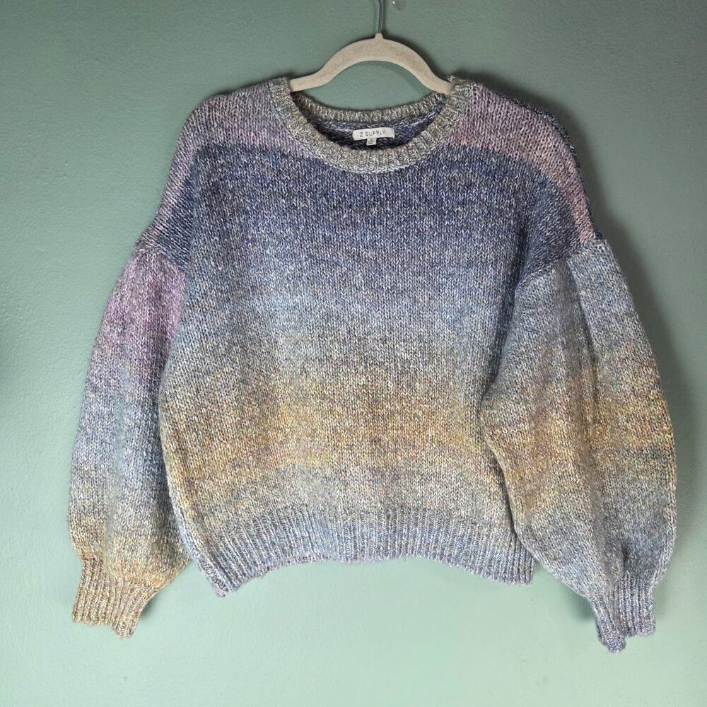 Z Supply Women Kersa Ombre Multicolor Sweater Small Boho Fairy Feminine Romantic